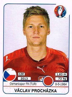 Panini Euro 2016 Stickers - N° 387 - Vaclav PROCHAZKA (République Tchèque)