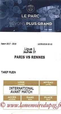 Tickets  PSG-Rennes  2017-18