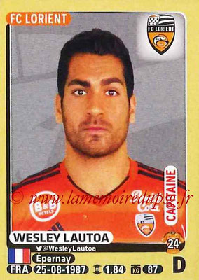 2015-16 - Panini Ligue 1 Stickers - N° 177 - Wesley LAUTOA (FC Lorient) (Capitaine)