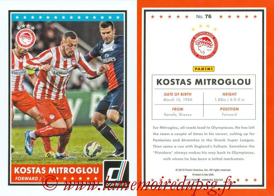 2015 - Panini Donruss Soccer - N° 076 - Kostas MITROGLOU (Olympiacos FC)