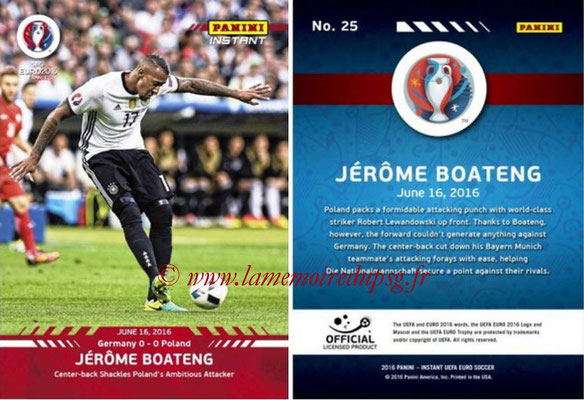 Panini Instant Euro 2016 - N° 025 - Jerome BOATENG