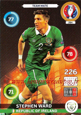 Panini Euro 2016 Cards - N° 284 - Stephen WARD (République d Irlande)