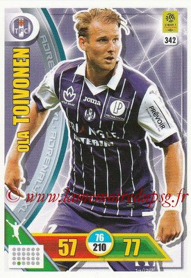 2017-18 - Panini Adrenalyn XL Ligue 1 - N° 342 - Ola TOIVONEN (Toulouse)