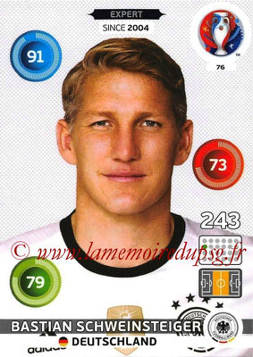 Panini Euro 2016 Cards - N° 076 - Bastian SCHWEINSTEIGER (Allemagne) (Expert)