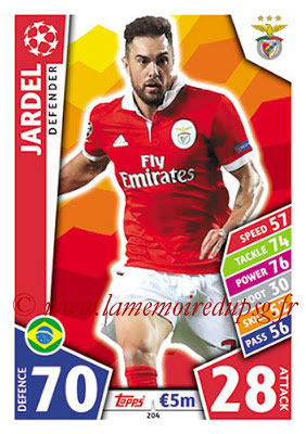 2017-18 - Topps UEFA Champions League Match Attax - N° 204 - JARDEL (SL Benfica)