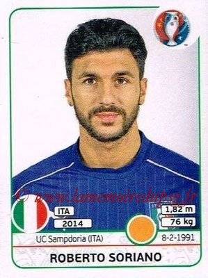 Panini Euro 2016 Stickers - N° 509 - Roberto SORIANO (Italie)