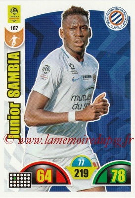 2018-19 - Panini Adrenalyn XL Ligue 1 - N° 187 - Junior SAMBIA (Montpellier)