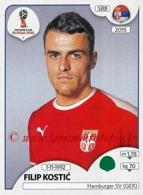 2018 - Panini FIFA World Cup Russia Stickers - N° 429 - Filip KOSTIC (Serbie)