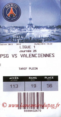 Tickets  PSG-Valenciennes  2013-14