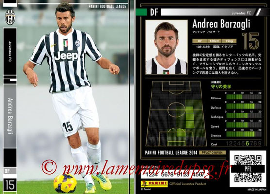 Panini Football League 2014 - PFL07 - N° 010 - Andrea BARZAGLI (Juventus FC)