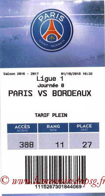 Tickets  PSG-Bordeaux  2016-17