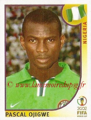 2002 - Panini FIFA World Cup Stickers - N° 406 - Pascal OJIGWE (Nigéria)