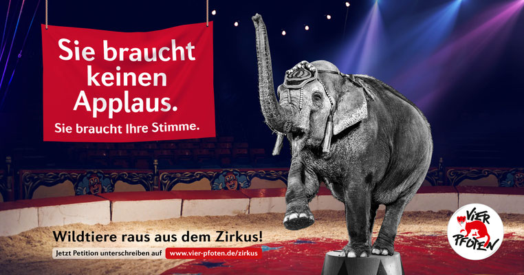 Vier Pfoten „Zirkus-Kampagne“