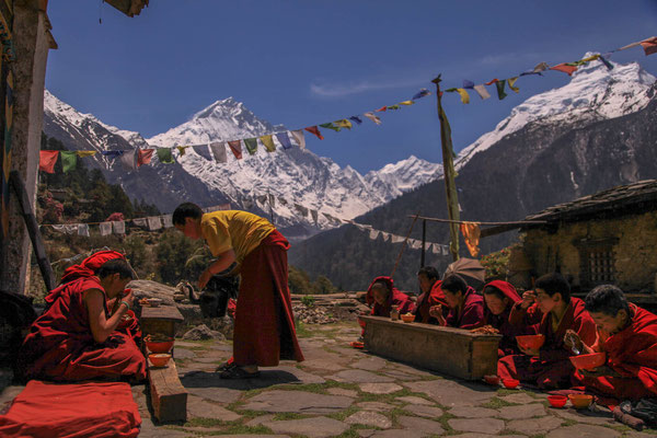 Women monastery, Ganesh Himal in the background