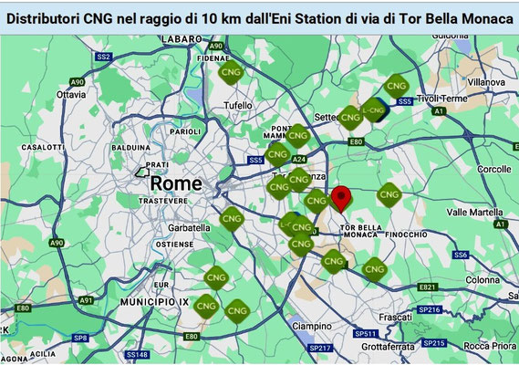 Roma - CNG nel raggio di 10 km