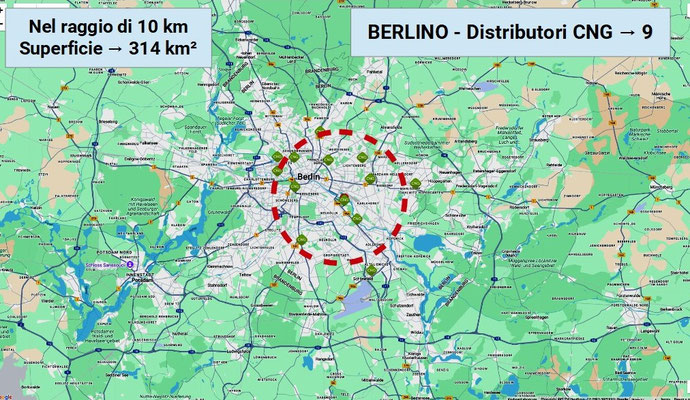 Berlino → CNG stradali nel raggio di 10 km