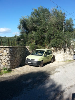 Parking area in front of the Villa