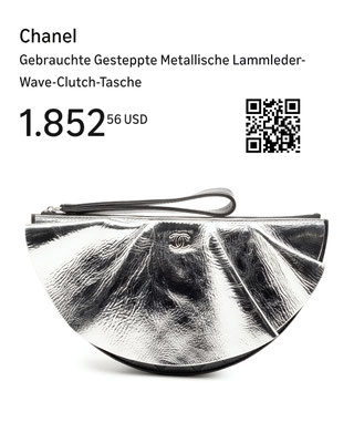 Damentasche "Chanel", metalische Lammleder Wave-Clutch-Tasche