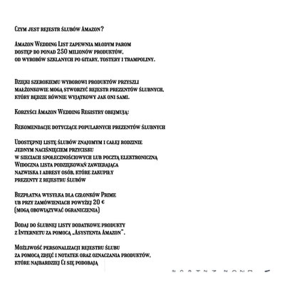 AMAZON lista na ślub POLSKA