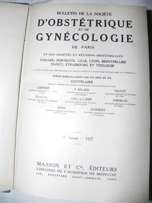  Livres reliés collection médecine "Bulletin Société Obstétrique et Gynécologie" 1919 à 1929