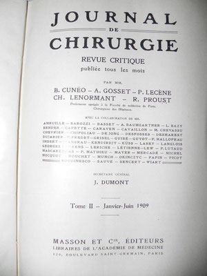 Livres reliés collection médecine " Journal de la Chirurgie" 1908 à 1929