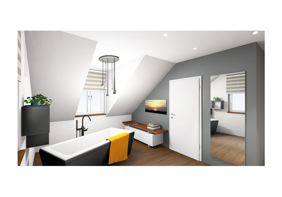 Bad unterm Dach,modern