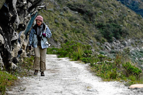 Wir wandern den See entlang - und die Puste geht ganz schön rasch, wir sind 4200 m hoch.