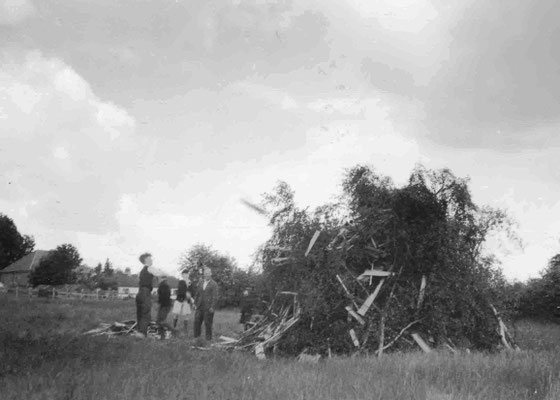 Preparing the village bonfire.