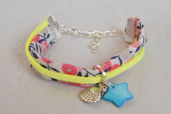 Bracelet Liberty enfant – Wiltshire corail, création artisanale personnalisée