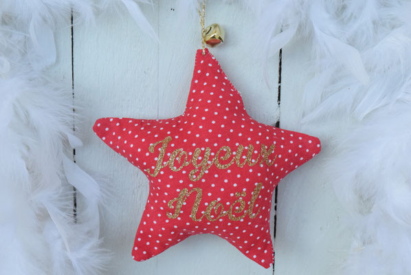 étoile de noël en tissu personnalisée