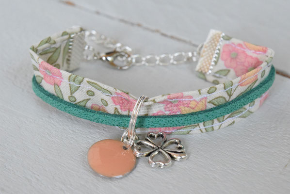 Bracelet Liberty enfant – Wiltshire corail, création artisanale personnalisée