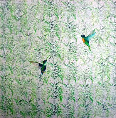 kolibri / hummingbirds / 120 x 120 / private collection