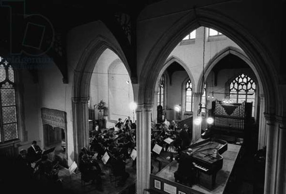 Mozart concerto Aldeburgh Festival, Blytheburgh Church, Suffolk, 1965