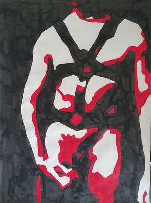 Harnessed      Acrylic on paper  45cm x 60cm