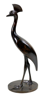 Adjugé 36 500 € - PETERSEN Armand, Grue couronnée, bronze. Fonte à la cire perdue par BISCEGLIA. 2/5. H : 31 cm