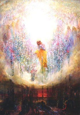 Adjugé 16 755 € - MARCIUS-SIMONS Pinkney, Allégorie religieuse, huile sur toile, 112 x 80 cm