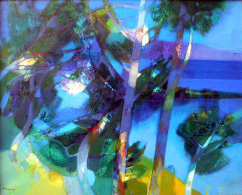 Adjugé 12 840 € - HILAIRE Camille, Paysage bleu (Au Mont Boron), 1973, huile sur toile, 73 x 92 cm