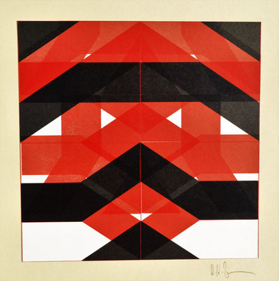 H. H. Zimmermann, Titel: Schwarz - Rot, 1986, Buchdruck, 30 x 30 cm