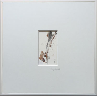 Antje Paselk, Titel: Silbergefühle 1, 2016, Acryl auf Papier, 40 x 40 cm (mit Rahmen)