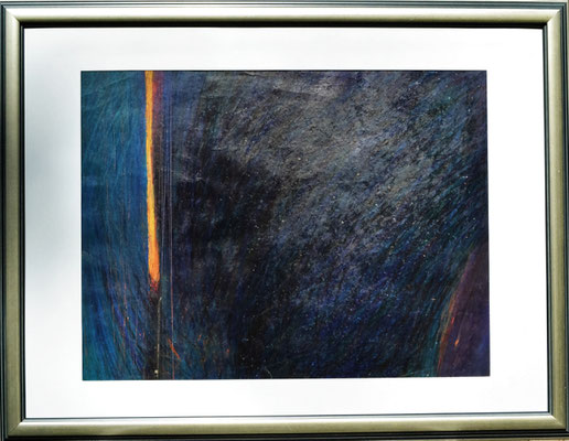 Michael Blaszczyk, Titel: Cluster-Phag 2, 1997, Technik: Ölkreide auf Papier, 68 x 88 cm (mit Rahmen)