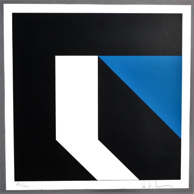 H. H. Zimmermann, Titel: Weißer Vorsprung, 1979, Siebdruck, 30 x 30 cm