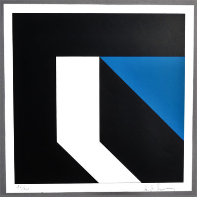 H. H. Zimmermann, Titel: Weißer Vorsprung, 1979, Technik, Siebdruck, 30 x 30 cm