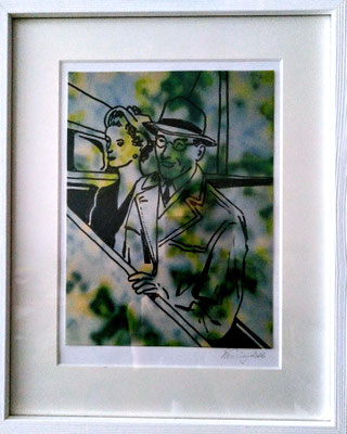 Horst Keining, Titel: Damals, Technik: Pigmentmarker auf Farbdruck 1/12, 2023, 20x15 (ohne Rahmen)