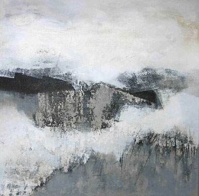 Renate Migas, Titel: Zeitlose Stille, 2015, Technik: Acryl-Mischtechnik auf Leinwand, 70 x 70 cm