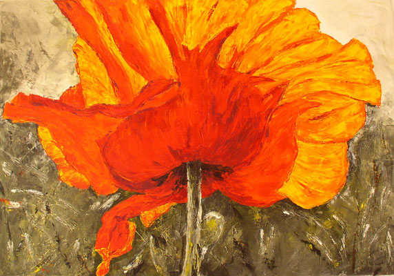 Karin Meinert, Titel: Flammenmohn, Technik: Acryl auf Leinwand, 2013, Format: 70x100 cm