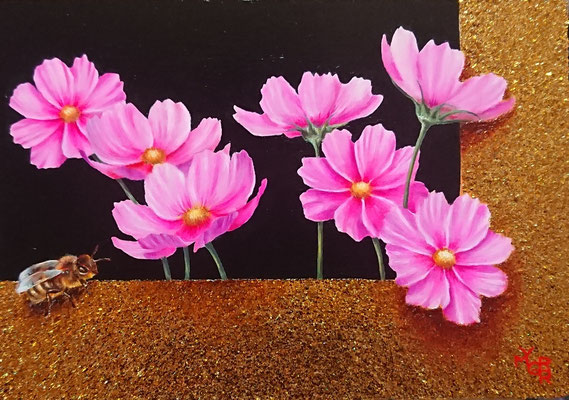COSMOS & BEE／oil on panel・SM(227×158)・2023
