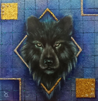 BLACKーWOLF DOGー／oil on panel・SSM(227×227)・2024
