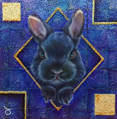BLACKーRABBITー／oil on panel・S0(180×180)・2024