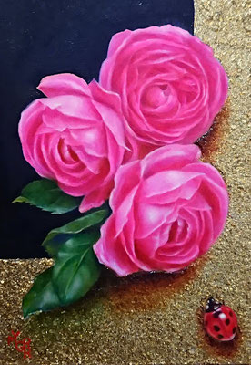 ROSE & LADYBEETLE／oil on panel・SM(158×227)・2023