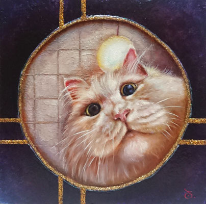 ROUND WINDOWーCATー／oil on panel・SSM(227×227)・2024